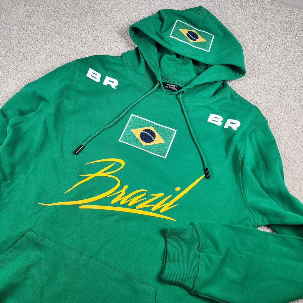 Pro Standard Brazil Hoodie Mens XL Green Soccer Sportswear NWT Pullover Fleece
